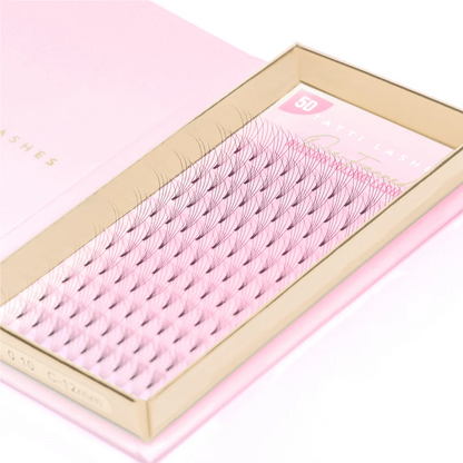 Tatti Lashes 16mm C Curl Pre-Fanned Russian Volume 5D Individual Lashes Black