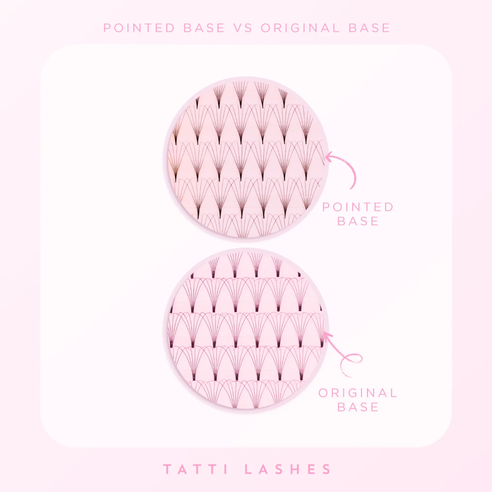 Tatti Lashes 12mm D Curl Pre-Fanned Russian Volume 6D Individual Lashes Black