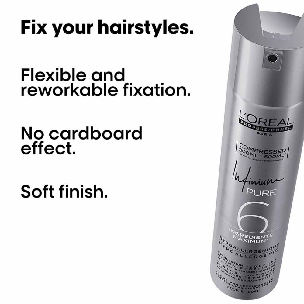 L'Oreal Professionnel Infinium Pure 6 Soft Hairspray 300ml