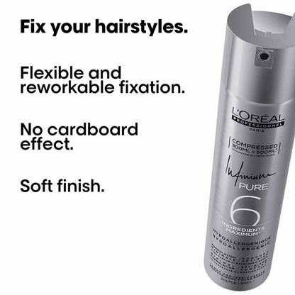 L'Oreal Professionnel Infinium Pure 6 Soft Hairspray 300ml