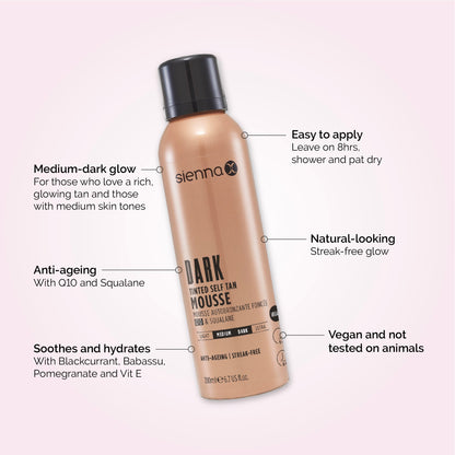 Sienna X Q10 Tinted Self Tan Mousse 200ml