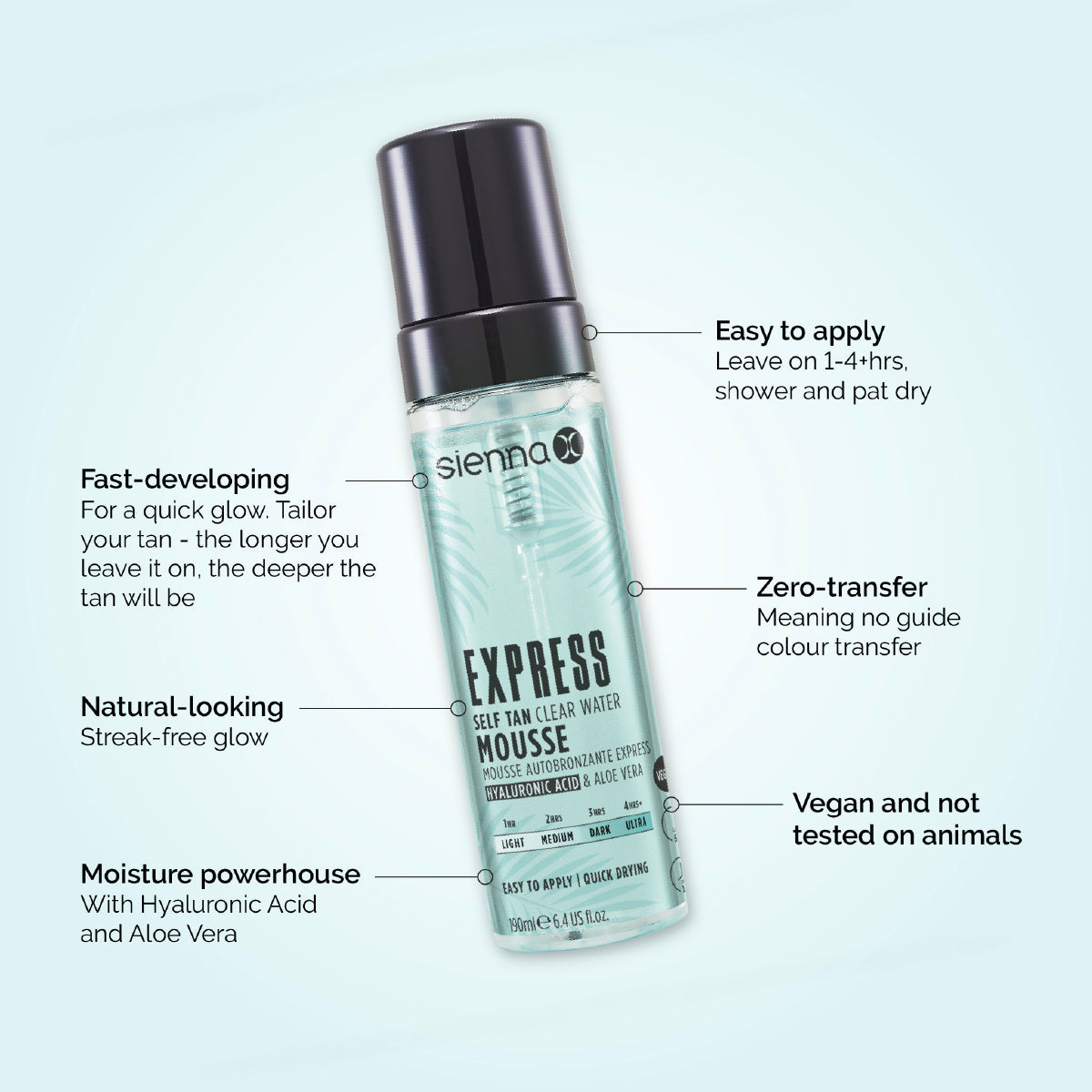 Sienna X Ultra Dark Self Tan Clear Water Mousse 190ml