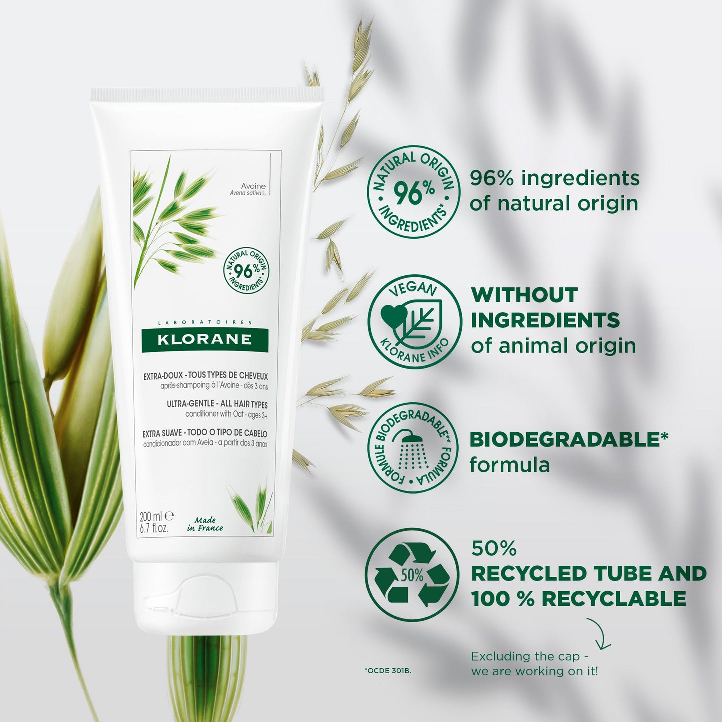 Klorane Oat Milk Ultra-Gentle Conditioner 200ml