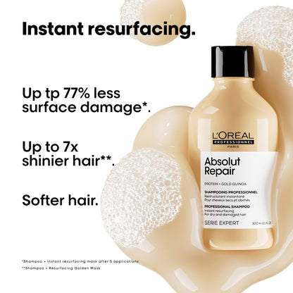 L'Oreal Professionnel Serie Expert Absolut Repair Protein + Gold Quinoa Instant Resurfacing Shampoo 300ml