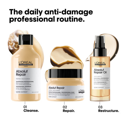 L'Oreal Professionnel Serie Expert Absolut Repair Protein + Gold Quinoa Instant Resurfacing Shampoo 300ml