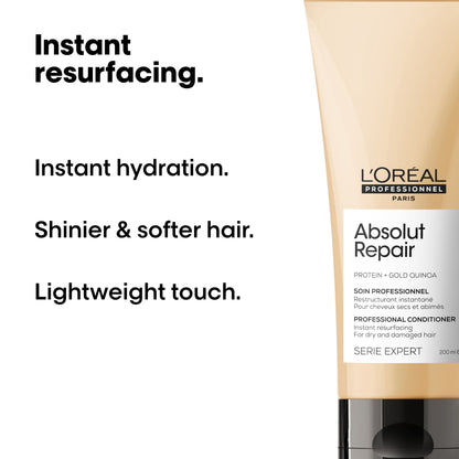 L'Oreal Professionnel Serie Expert Absolut Repair Protein + Gold Quinoa Instant Resurfacing Conditioner 200ml