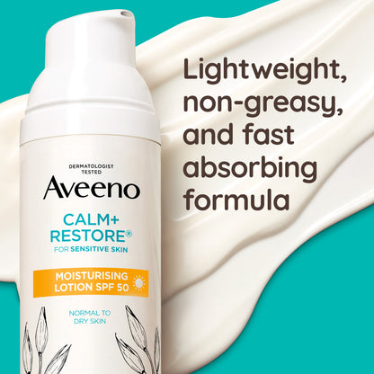 Aveeno Face Calm+ Restore Moisturising Lotion SPF50 50ml