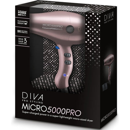 Diva Pro Micro 5000 Pro Hair Dryer Pink