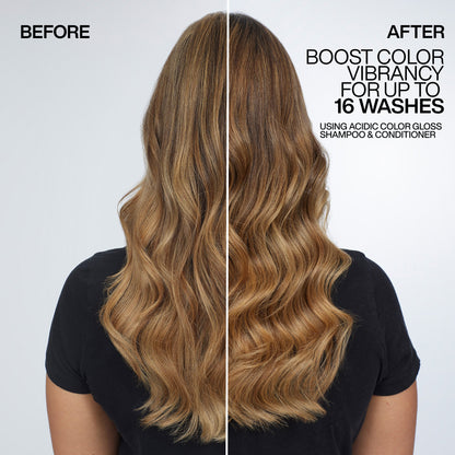 Redken Acidic Colour Gloss Shampoo 300ml, Conditioner 300ml & Naked Gloss Lightweight Hair Oil 100ml Trio