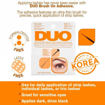 Duo Eyelash Glue Brush On Striplash Adhesive Dark 5g