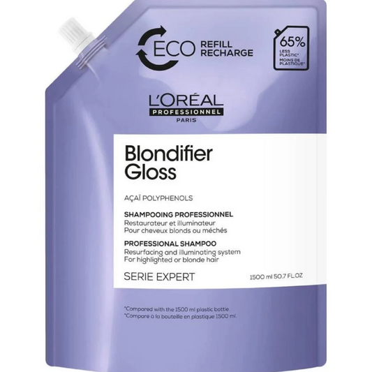 L'Oreal Professionnel Serie Expert Blondifier Gloss Resurfacing + Illuminating Shampoo Refill Pouch 1500ml