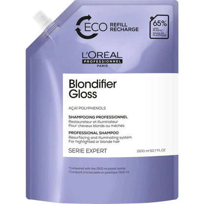 L'Oreal Professionnel Serie Expert Blondifier Gloss Resurfacing + Illuminating Shampoo Refill Pouch 1500ml