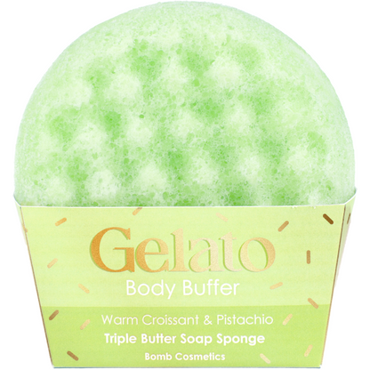 Bomb Cosmetics Warm Croissant & Pistachio Triple Butter Gelato Body Buffer Shower Sponge