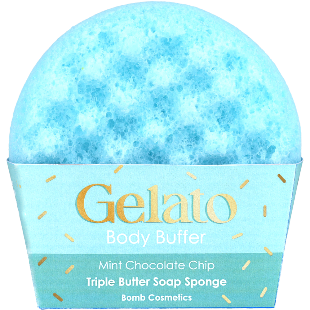 Bomb Cosmetics Mint Chocolate Chip Triple Butter Gelato Body Buffer Shower Sponge