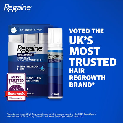 Regaine For Men 5% Extra Strength Regrowth Foam 3 Month Supply