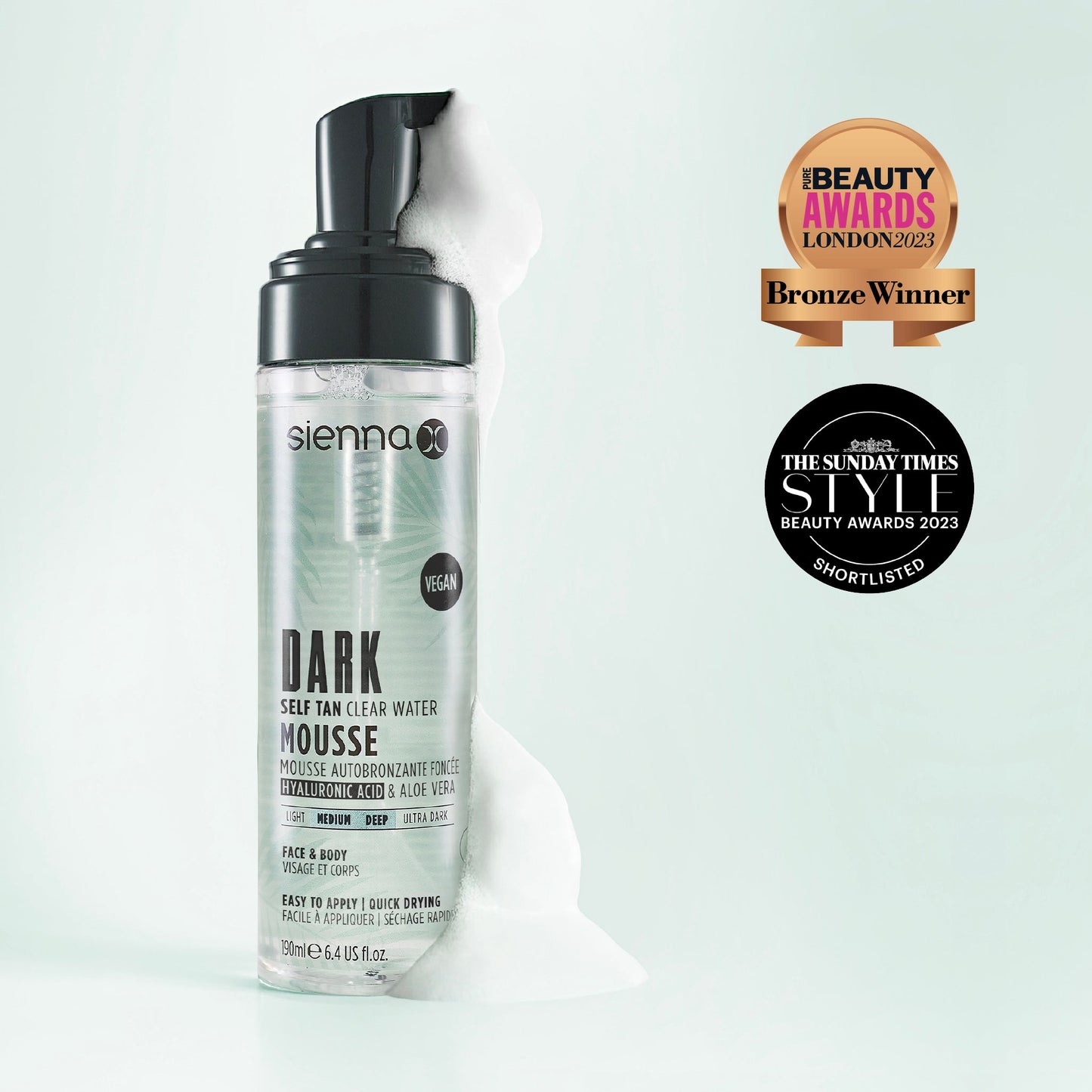 Sienna X Dark Self Tan Clear Water Mousse 190ml
