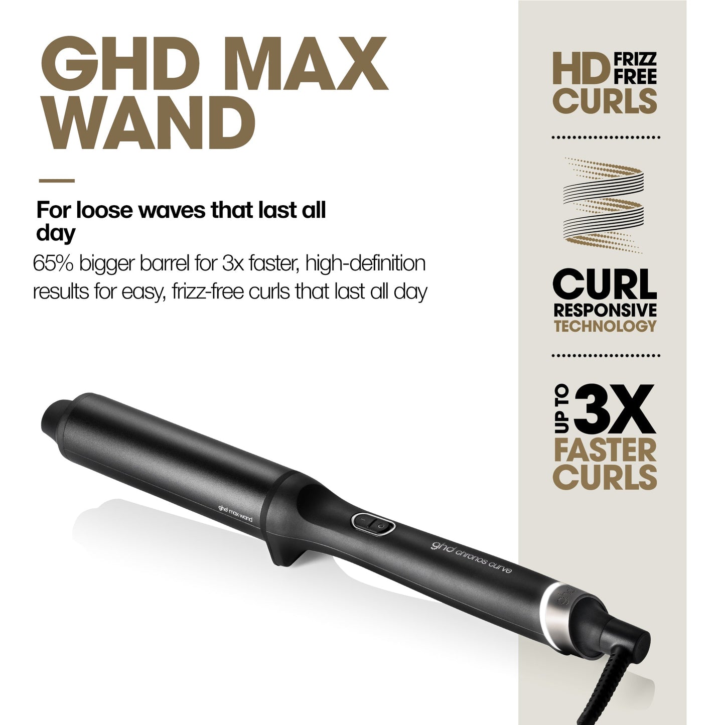 ghd Chronos Curve Max Wand Hair Curler 38mm