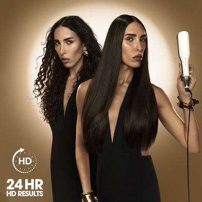 ghd Chronos Max Wide Plate Hair Straightener, 3x Faster Styling with 90% More Shine White