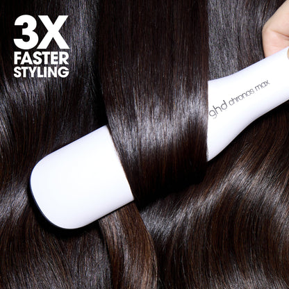 ghd Chronos Max Wide Plate Hair Straightener, 3x Faster Styling with 90% More Shine White