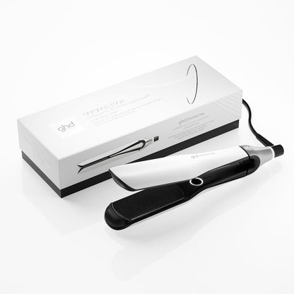 ghd Chronos Max Wide Plate Hair Straightener, 3x Faster Styling with 90% More Shine White