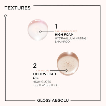 Kérastase Gloss Absolu Bain Hydra-Glaze Hydra-Illuminating Shampoo 250ml & Glaze Drops Hair Oil 45ml Twin