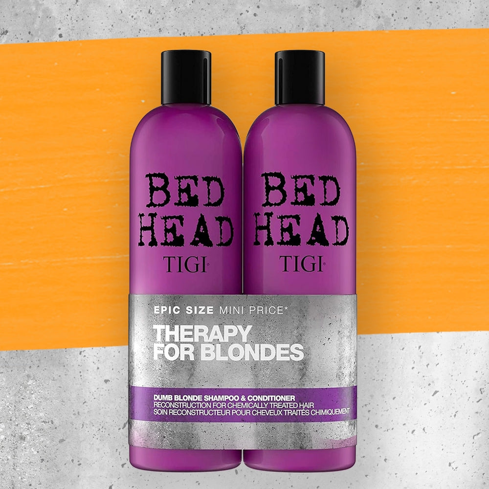 TIGI Bed Head Therapy for Blondes Dumb Blonde Shampoo & Conditioner 750ml Twin Pack
