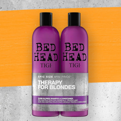 TIGI Bed Head Therapy for Blondes Dumb Blonde Shampoo & Conditioner 750ml Twin Pack