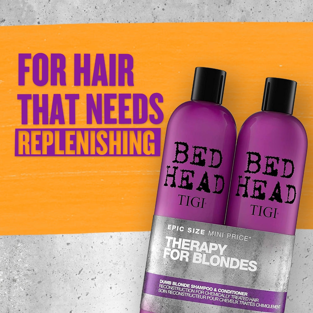 TIGI Bed Head Therapy for Blondes Dumb Blonde Shampoo & Conditioner 750ml Twin Pack