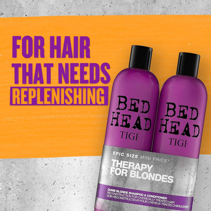 TIGI Bed Head Therapy for Blondes Dumb Blonde Shampoo & Conditioner 750ml Twin Pack
