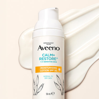 Aveeno Face Calm+ Restore Moisturising Lotion SPF50 50ml