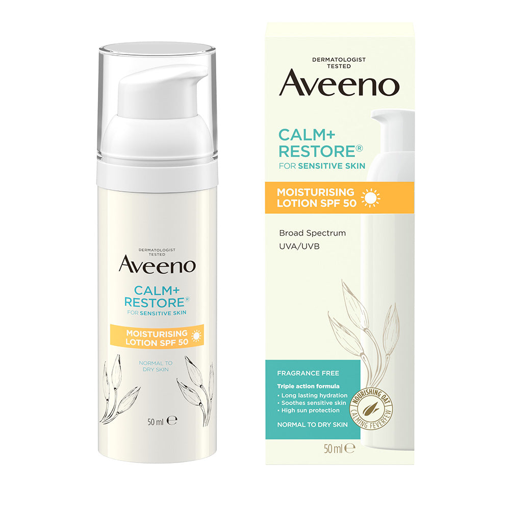 Aveeno Face Calm+ Restore Moisturising Lotion SPF50 50ml