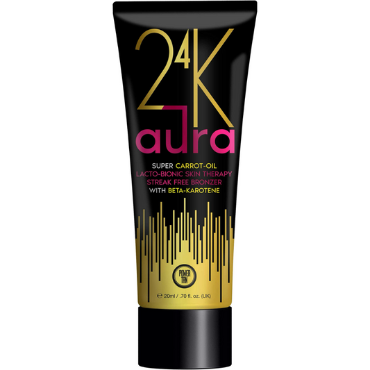 Power Tan 24K Aura Super Carrot Oil Streak Free Bronzer Tanning Accelerator 250ml