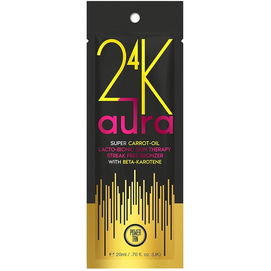 Power Tan 24K Aura Super Carrot Oil Streak Free Bronzer Tanning Accelerator Sachet 20ml