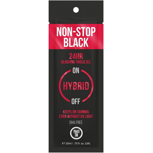 Power Tan Non-Stop Black 24H Blushing Hybrid Tingle Gel Tanning Accelerator Sachet 20ml