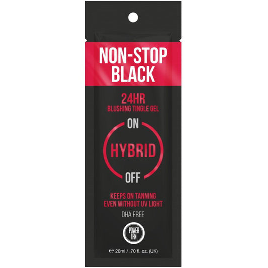 Power Tan Non-Stop Black 24H Blushing Hybrid Tingle Gel Tanning Accelerator Sachet 20ml