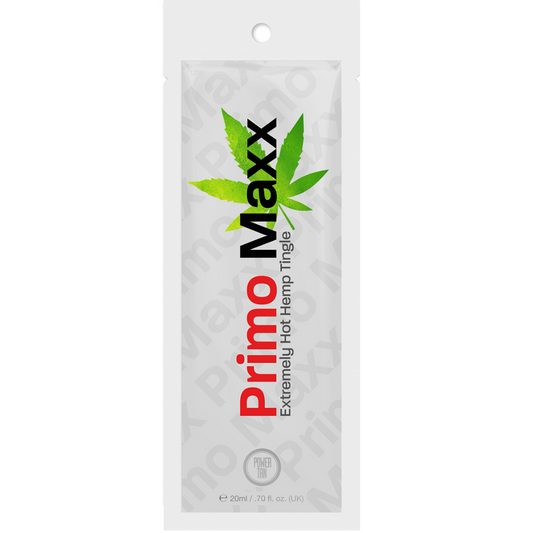 Power Tan Primo Maxx Extremely Hot Hemp Tingling Tanning Accelerator Sachet 20ml