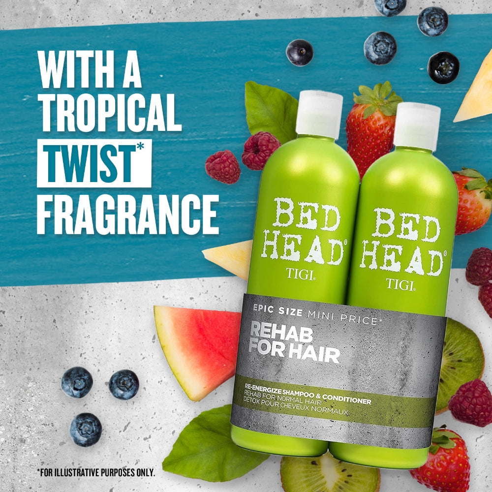 TIGI Bed Head Rehab for Hair Re-Energise Shampoo & Conditioner 750ml Twin Pack