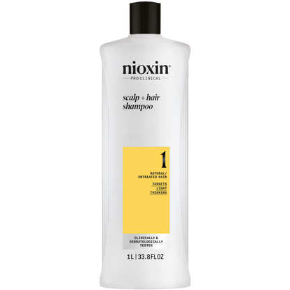 Nioxin System 1 Shampoo & Conditioner Twin for Natural Hair with Light Thinning 2 x 1000ml
