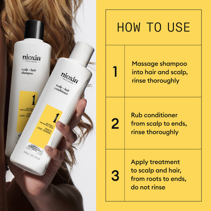 Nioxin System 1 Shampoo & Conditioner Twin for Natural Hair with Light Thinning 2 x 300ml