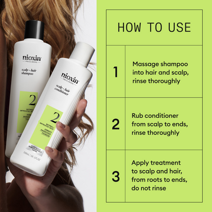 Nioxin System 2 Shampoo & Conditioner Twin for Natural Hair with Progressed Thinning 2 x 300ml