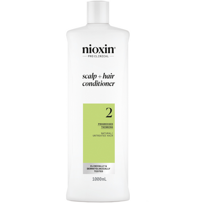 Nioxin System 2 Shampoo & Conditioner Twin for Natural Hair with Progressed Thinning 2 x 1000ml