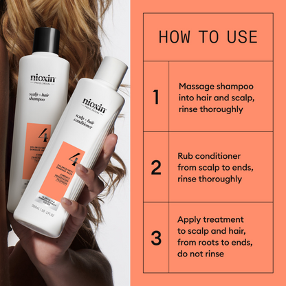 Nioxin System 4 Shampoo & Conditioner Twin for Coloured Treated Hair with Progressed Thinning 2 x 300ml