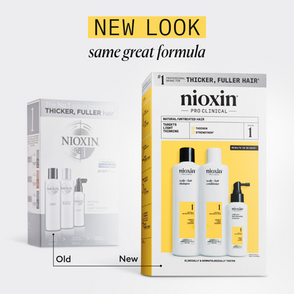 Nioxin System 1 Hair Starter Kit for Natural Hair with Light Thinning