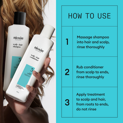 Nioxin System 3 Hair Starter Kit for Coloured Hair with Light Thinning