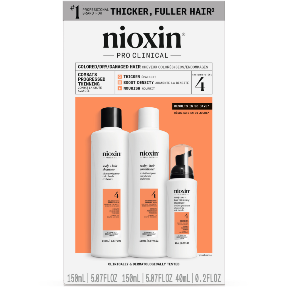 Nioxin System 4 Hair Starter Kit for Coloured Treated Hair with Progressed Thinning