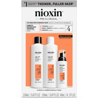Nioxin System 4 Hair Starter Kit for Coloured Treated Hair with Progressed Thinning