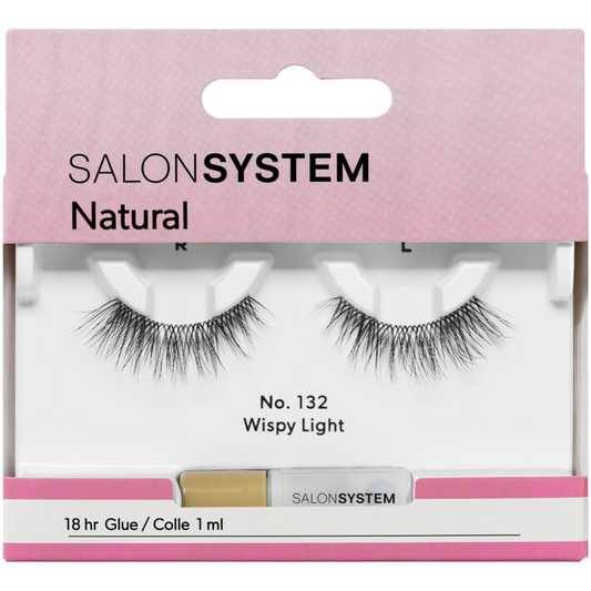 Salon System Natural Wispy Light Strip Lashes Black 132