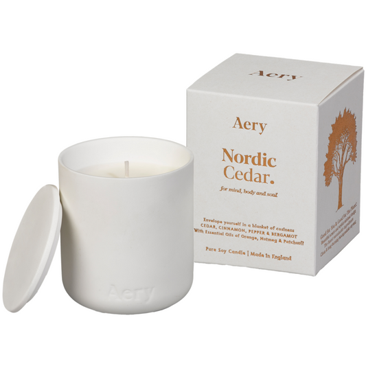 Aery Nordic Cedar Scented Clay Jar Candle 280g