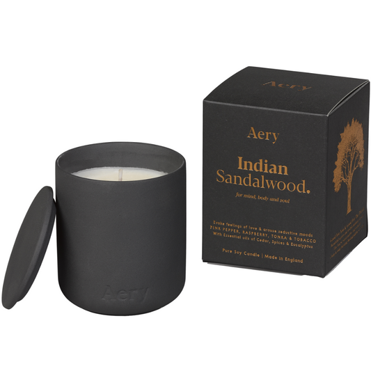 Aery Indian Sandalwood Scented Clay Jar Candle 280g