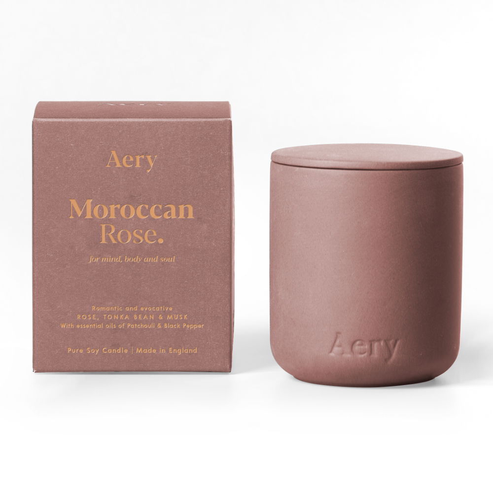Aery Moroccan Rose Scented Clay Jar Candle 280g